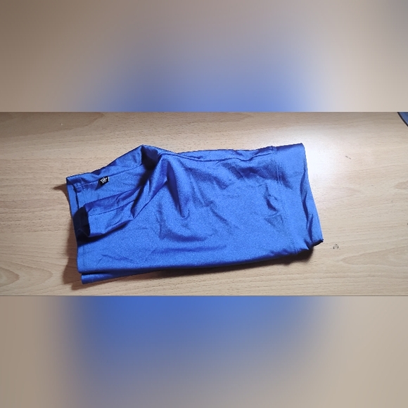 Kids Girls  Blue High Shine Biker Short - Picture 1 of 3